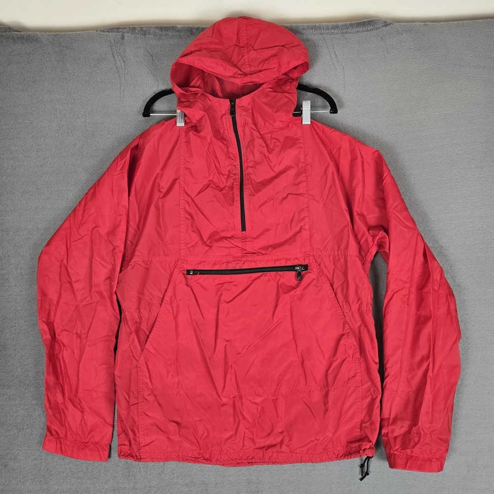Vintage LL Bean Jacket Mens Medium Mountain Classic Anorak Hooded 1/4 Zip 90s